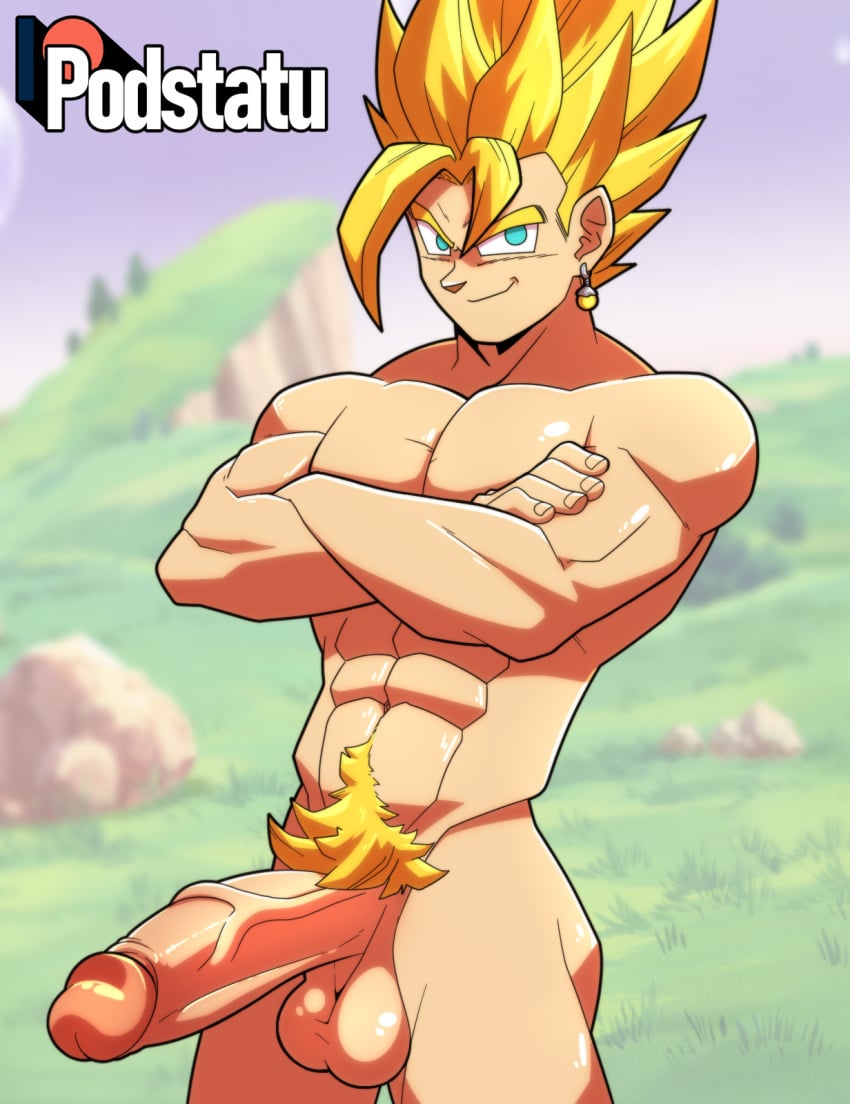 arms_crossed big_penis blonde_hair blonde_pubic_hair casual_boner casual_erection casual_exposure casual_nudity confident confident_smile confidently_naked dragon_ball dragon_ball_super dragon_ball_z fusion fusion_character gay happy_trail male male_only muscular muscular_male outdoors outside podstatu potara_earring potara_earrings potara_fusion proud proud_of_his_cock pubic_hair saiyan smirk smirking smirking_at_viewer solo solo_male super_saiyan vegetto vegito veiny_penis yaoi yellow_hair yellow_pubes yellow_pubic_hair