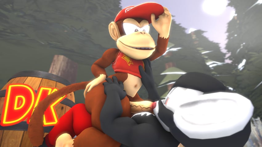 16:9 2022 3d_(artwork) anthro ape ass barrel big_butt big_penis black_body black_fur black_hair bottomwear brown_eyes chimpanzee clothing crop_top diddy_kong digital_media_(artwork) donkey_kong_(series) doommusk duo fellatio forest fur genitals grey_body grey_ears grey_fur grey_nose hair half-closed_eyes hand_on_butt hand_on_chest hand_on_hat hand_on_leg hand_on_own_butt haplorhine hat headgear headwear hi_res kong lire_(doommusk) looking_at_another low-angle_view lying male male/male mammal monkey multicolored_body multicolored_bottomwear multicolored_clothing multicolored_crop_top multicolored_fur multicolored_shirt multicolored_topwear narrowed_eyes nintendo on_back oral outside pan_(genus) pants penile penis plant primate red_bottomwear red_clothing red_crop_top red_eyes red_hat red_headwear red_pants red_shirt red_topwear sex shirt snow source_filmmaker_(artwork) sucking_tip teeth thick_thighs three-quarter_view topwear tree two_tone_body two_tone_bottomwear two_tone_clothing two_tone_crop_top two_tone_fur two_tone_hat two_tone_pants two_tone_shirt two_tone_topwear vein veiny_penis white_clothing white_hat white_headwear widescreen yellow_clothing yellow_crop_top yellow_shirt yellow_topwear