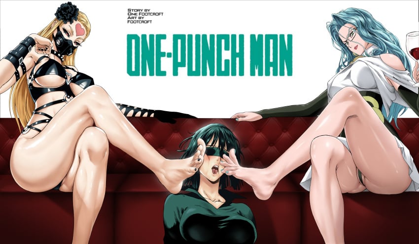 3girls artist_name feet female foot_fetish footcroft fubuki_(one-punch_man) ibuki_fuuko one-punch_man tagme