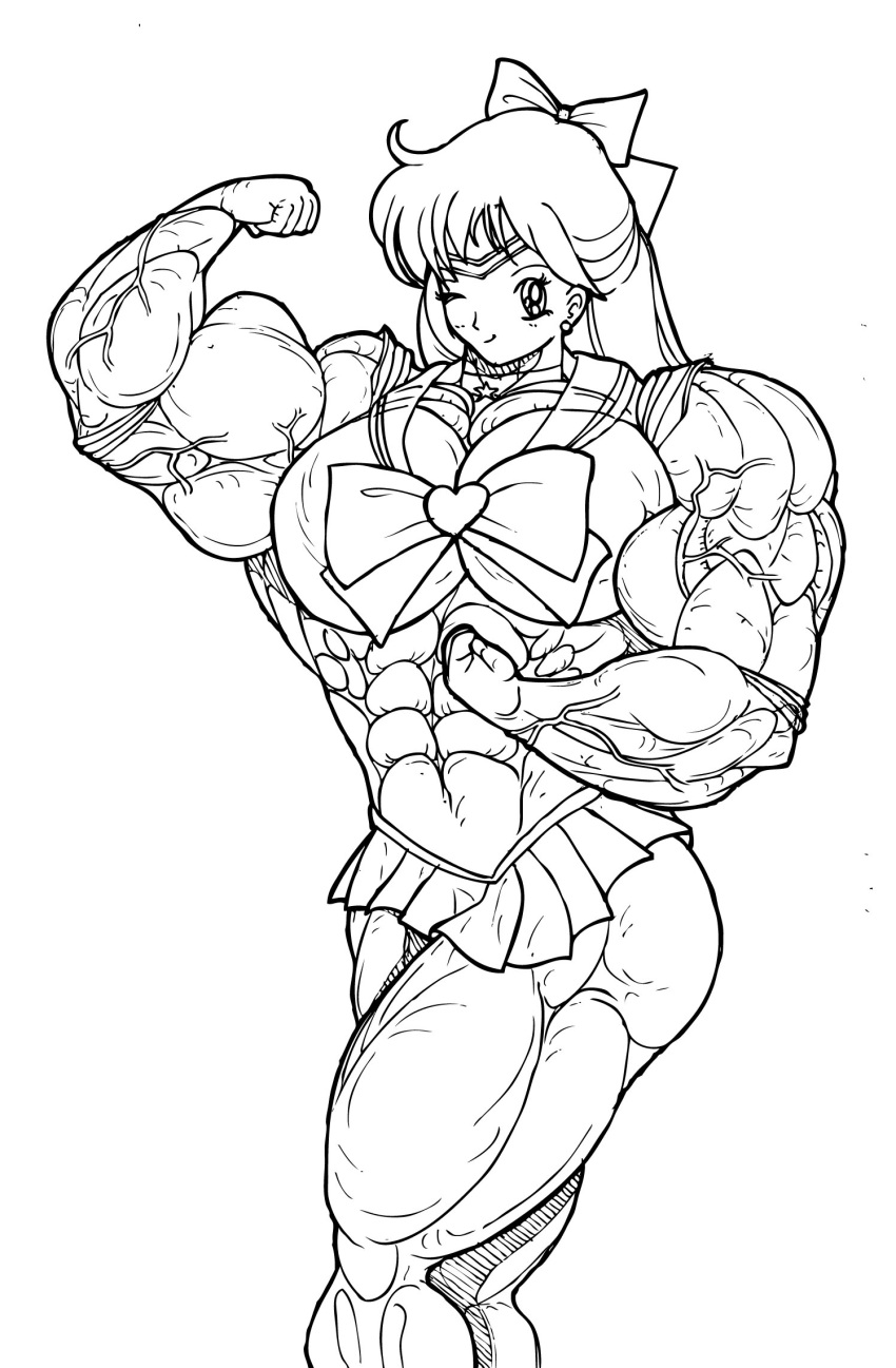 abs biceps big_breasts big_muscles bishoujo_senshi_sailor_moon bow breasts clothing female huge_breasts huge_muscles large_breasts large_muscles minako_aino muscles muscular muscular_arms muscular_female muscular_legs muscular_thighs pecs rssam000 sailor_venus skirt