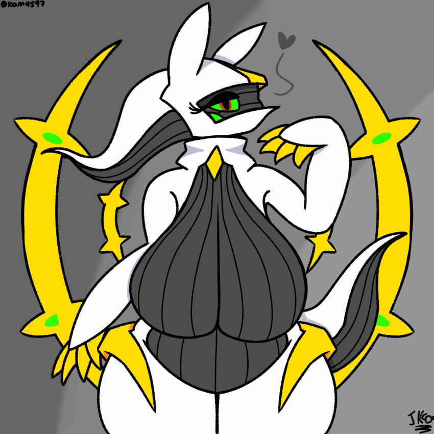 arceus areola big_breasts curvy heart_symbol legendary_pokemon looking_at_viewer pokemon pokemon_(species) pokemon_legends:_arceus