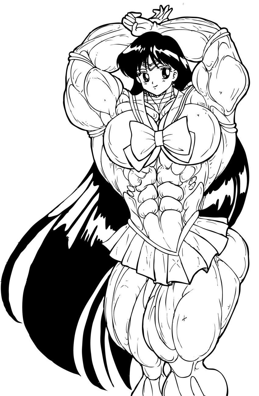 abs biceps big_breasts big_muscles bishoujo_senshi_sailor_moon breasts clothing female huge_breasts huge_muscles large_breasts large_muscles muscles muscular muscular_arms muscular_female muscular_legs muscular_thighs pecs rssam000 sailor_mars skirt