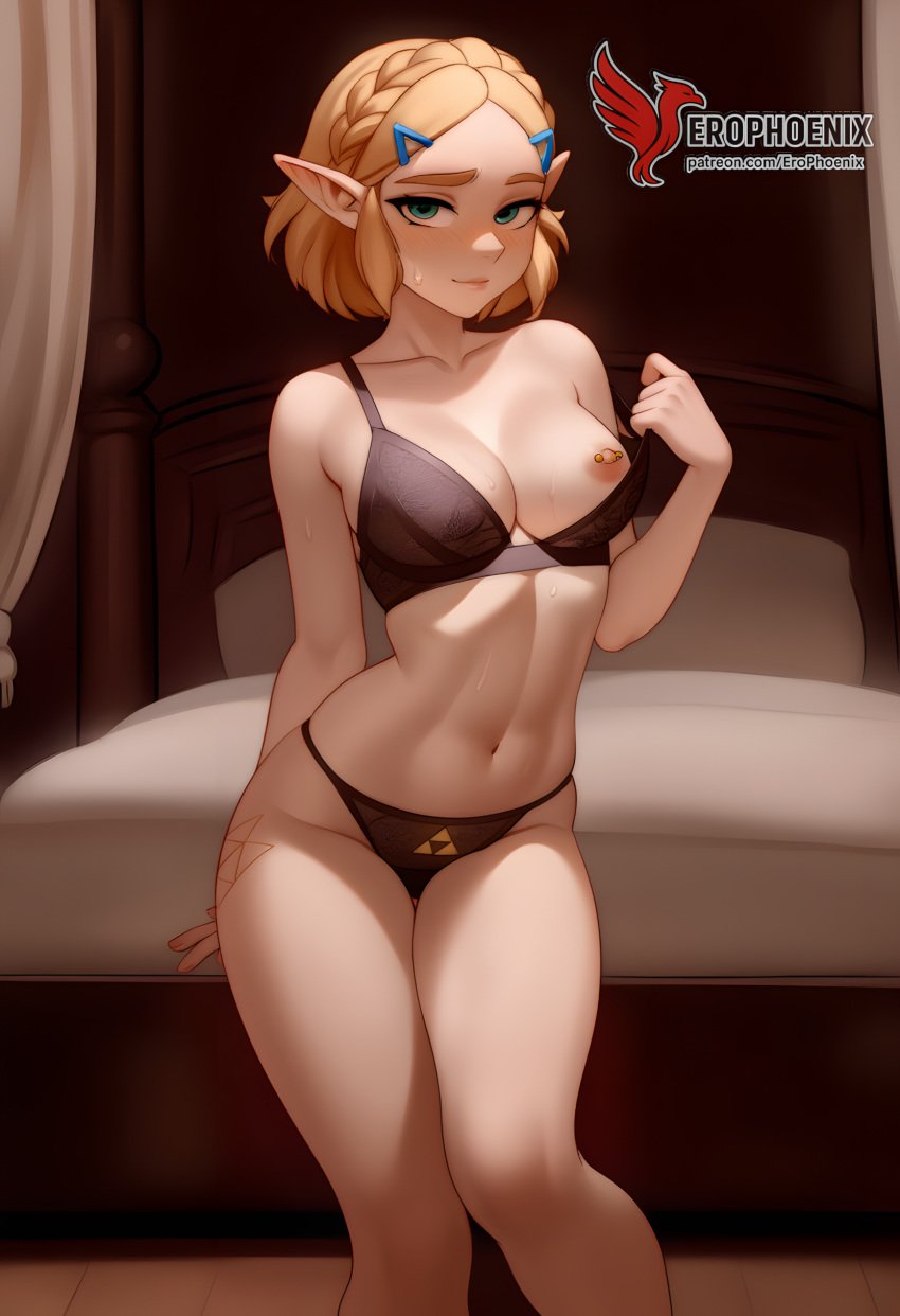 1girls 2d ai_generated ass big_ass big_breasts blonde_hair braid breasts cleavage erophoenix female female_focus full_body hairclip jewelry nipples nude pale_skinned_female patreon_username pointy_ears princess_zelda smile solo solo_female sweat tattoo the_legend_of_zelda thick thick_thighs uncensored