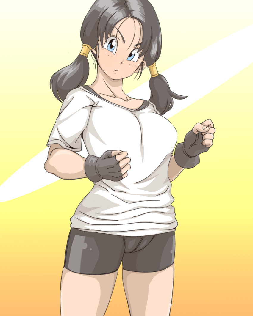 1girls blue_eyes cameltoe dragon_ball dragon_ball_z female mizu_kane twintails videl