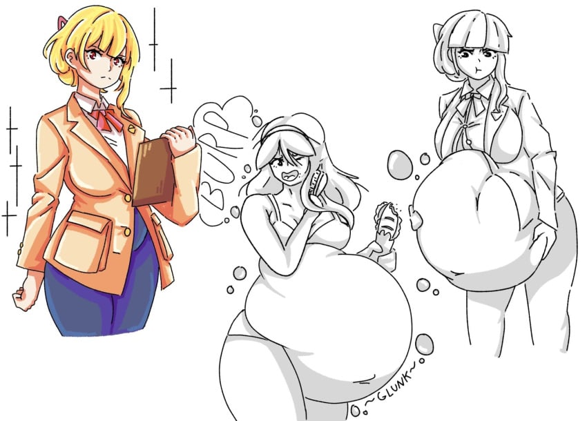 blonde_hair blueb140 female school_uniform tagme vore vore_belly