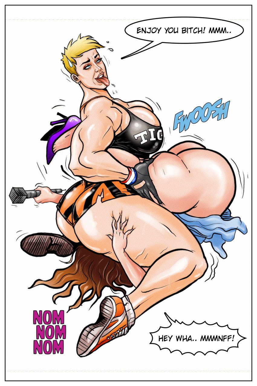 big_ass big_butt celebrity clothing comic curvaceous curvy facesitting funny katy_perry milf parody pawg short_hair shorts singer sports_bra thick_thighs yuri