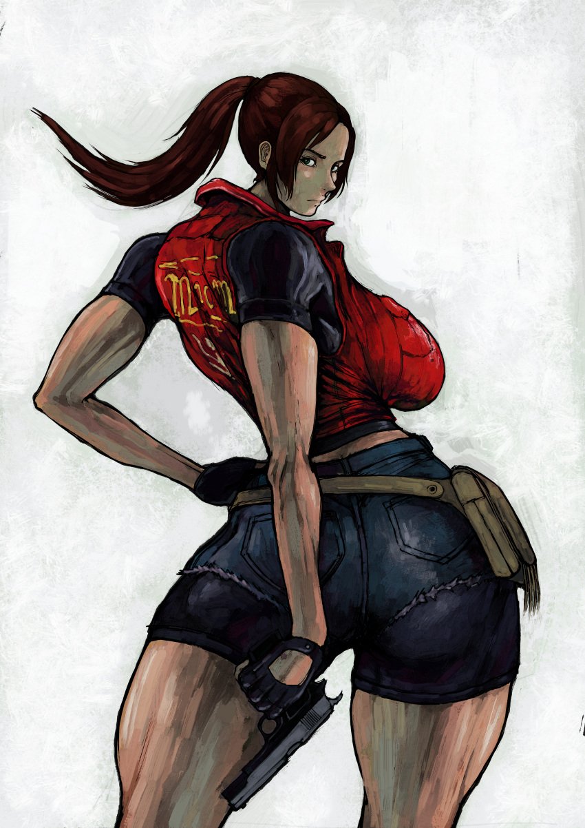 bike_shorts claire_redfield hotpants ponytail resident_evil resident_evil_2