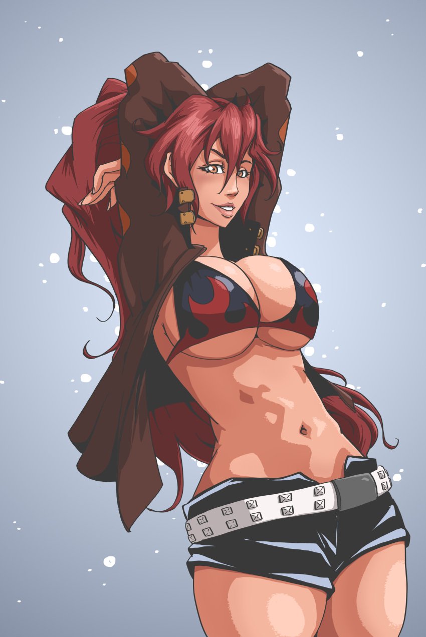 1girls big_breasts breasts female female_only huge_breasts large_breasts long_hair ponytail red_hair tengen_toppa_gurren_lagann wanderagro893 yoko_littner