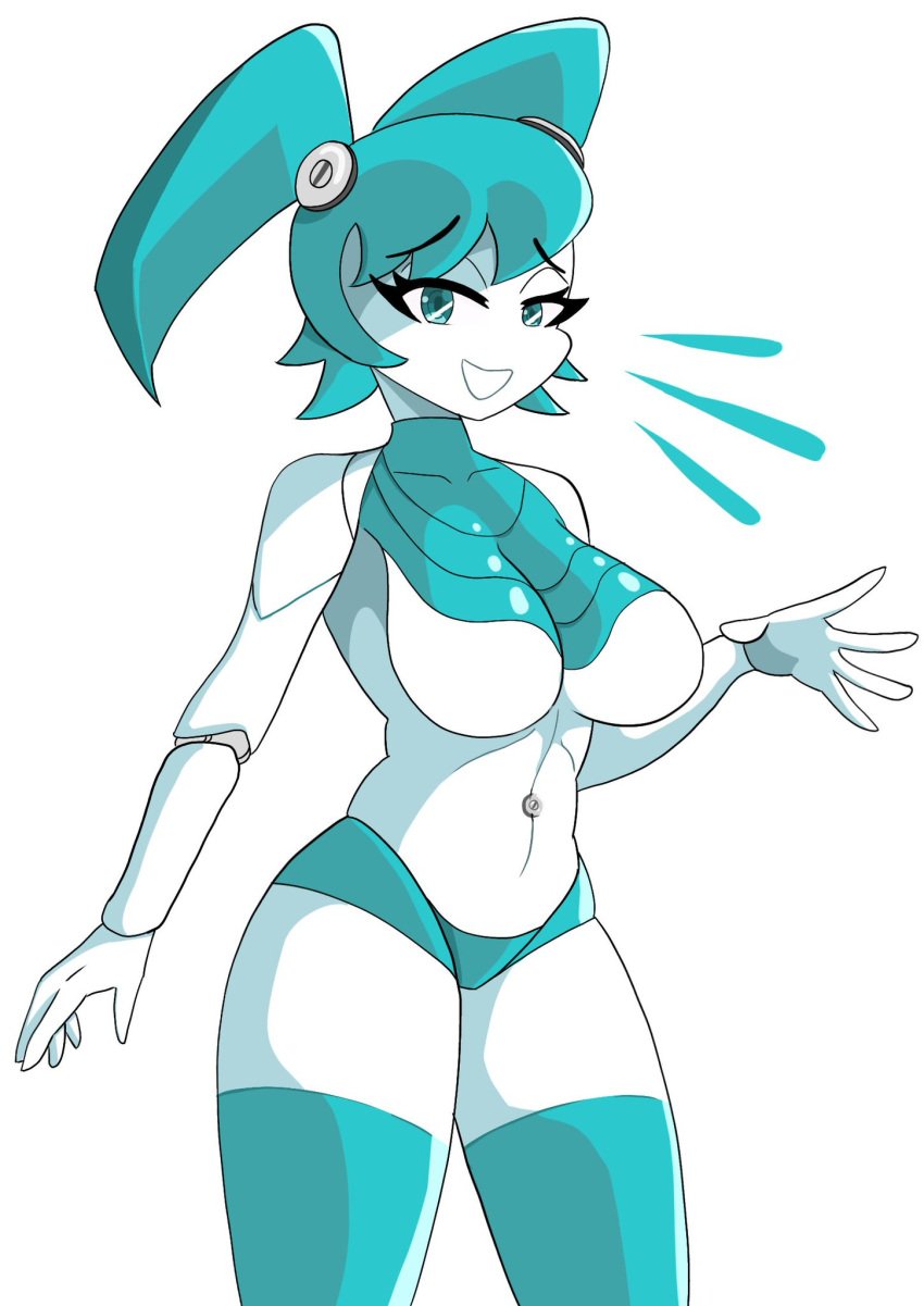 big_ass big_breasts big_breasts big_butt big_thighs big_titties curvaceous curvaceous_female curvaceous_figure curvy curvy_figure curvy_hips cyan_hair female female_focus female_only hatzuhatzu jenny_wakeman looking_at_viewer my_life_as_a_teenage_robot nickelodeon robot robot_girl robot_humanoid short_hair