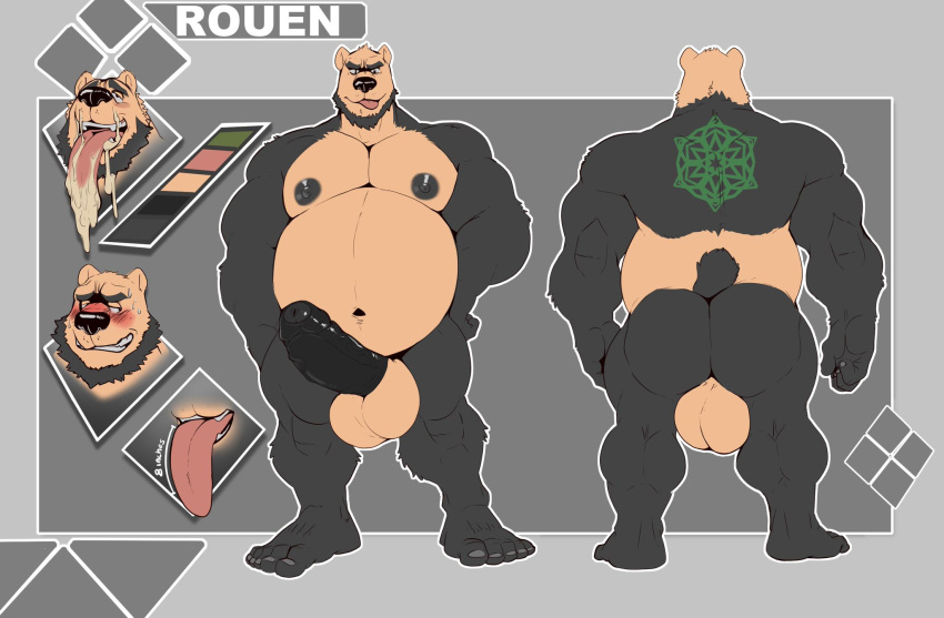 anthro ass balls cum cursedmarked hi_res male male_only model_sheet penis rouen sheet_(disambiguation) solo tongue