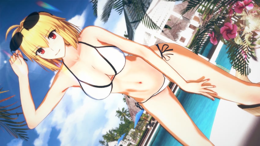 1girls 3d 3d_(artwork) 3d_model ahoge alternate_breast_size arcueid_brunestud big_breasts bikini bikini_bottom bikini_top blonde_hair bra breasts_bigger_than_head curvy hands_on_thighs hips holding_sunglasses huge_boobs huge_breasts human koikatsu large_boobs large_breasts leaning_forward looking_at_viewer melty_blood pool posing red_eyes short_hair skimpy_bikini sunglasses swimsuit top_heavy tsukihime type-moon vampire vampire_girl wide wide_hips