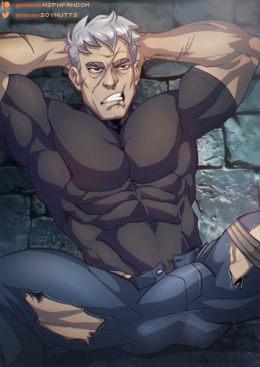 activision bara blizzard_entertainment bulge clothing daddy dilf halloween holidays jack_morrison male male_only manly mature_male muscular_male overwatch overwatch_2 soldier_76