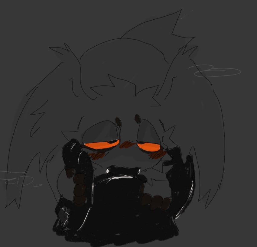 2024 bandai_namco bedroom_eyes black_body blob_creature blush breath brown_claws claws digimon digimon_(species) digital_drawing_(artwork) digital_media_(artwork) duo eyebrows fellatio female fur gengygar_(artist) genitals grey_background hand_grab hand_on_cheek head_tuft head_wings hi_res low-angle_view male male/female mammal narrowed_eyes oral orange_blush orange_eyes paboomon padowmon patamon penile penis seductive sex shadow_creature simple_background touching_face tuft unusual_wing_placement wings