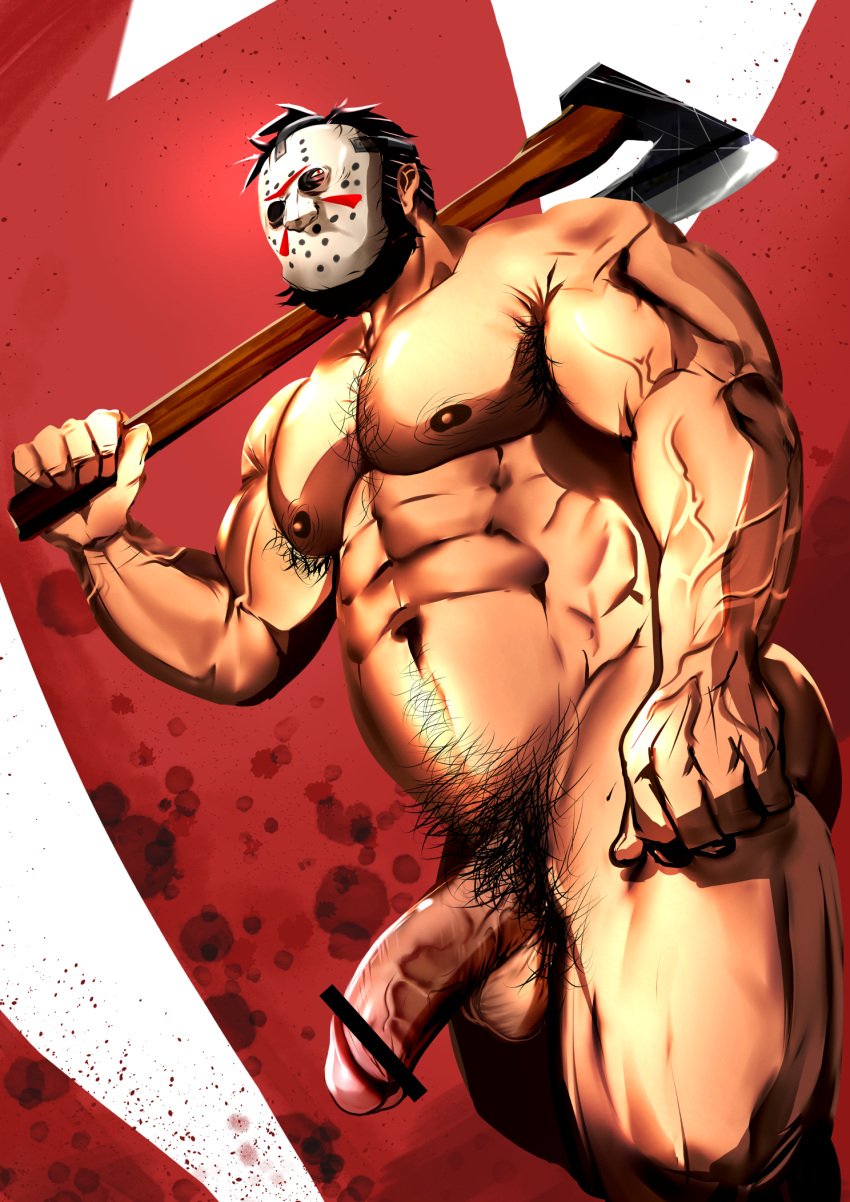 abs balls bara biceps big_balls big_penis boner daddy erection friday_the_13th halloween holidays jason_voorhees male male_nipples male_only manly mask masked_male mature_male muscular_male nipples nude pecs penis solo solo_male