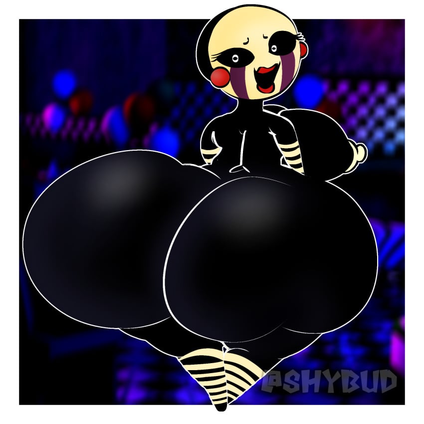 artist_name big_ass big_breasts big_butt black_body bubble_ass bubble_butt deviantart five_nights_at_freddy&#039;s five_nights_at_freddy&#039;s_2 fnaf huge_ass huge_butt huge_thighs looking_back makeup marionette_(fnaf) mask puppet_(fnaf) shybud watermark