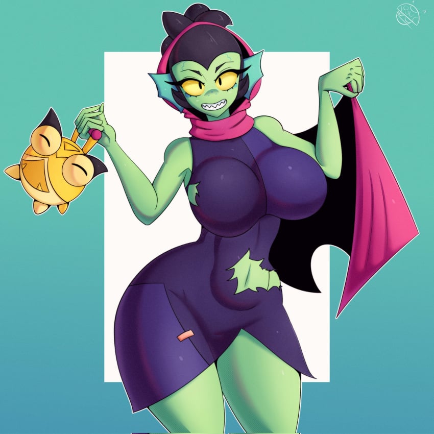 big_ass big_breasts big_nipples big_thighs black_hair brawl_stars green_body green_skin no_ai nsfw sfw sfw_version sfw_version_available tagme tr_zythaz012 willow_(brawl_stars)