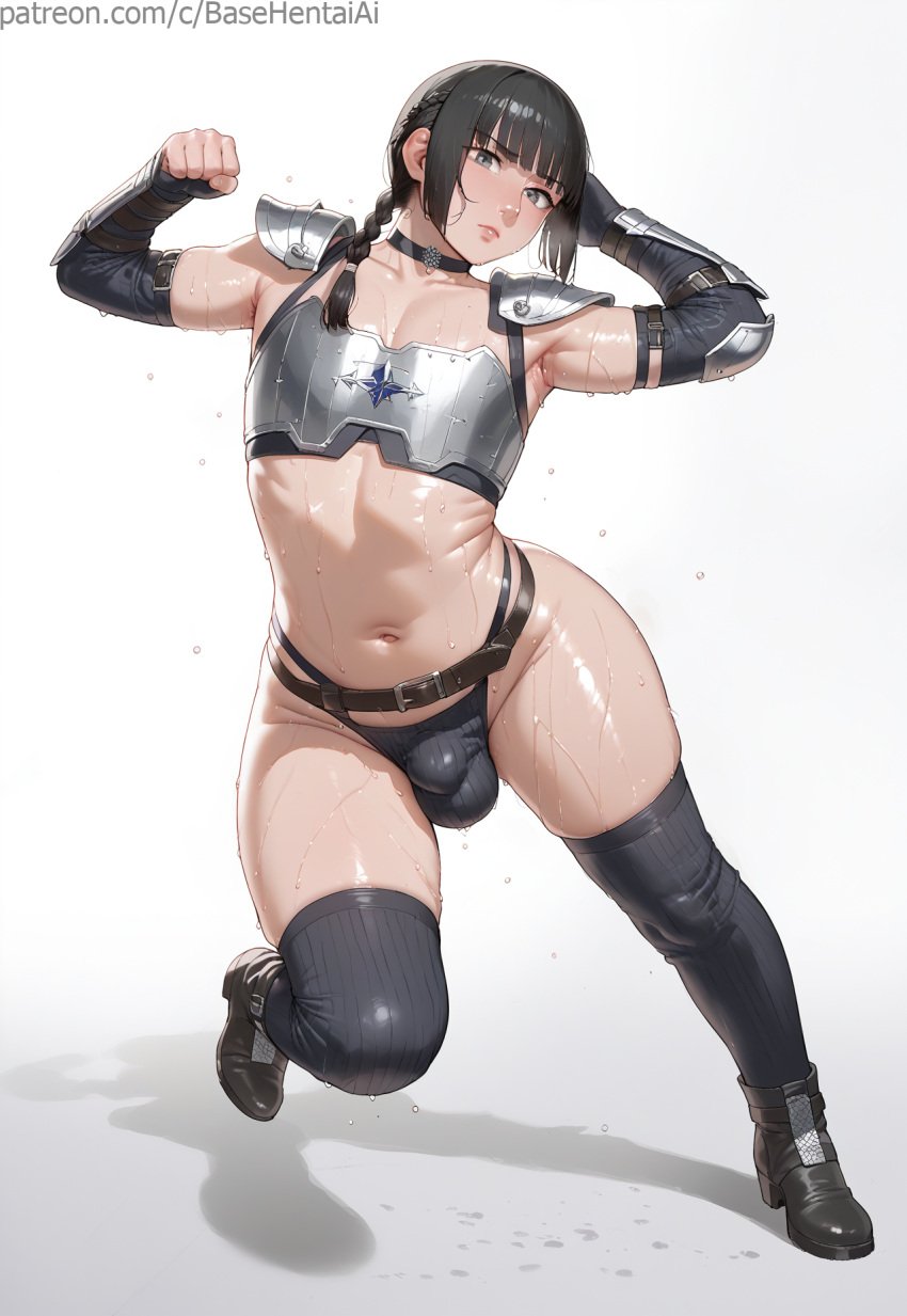 ai_generated basehentaiai crossdressing femboy ninja otoko_no_ko penis trap yaoi