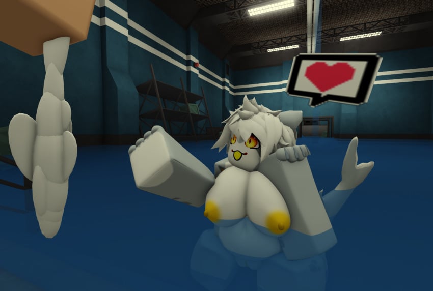 1girls 3d anthro breasts female fish furry happy_expression kaiju_paradise ravenuwu roblox roblox_game robloxian self_upload shark shork_(kaiju_paradise) tagme yellow_nipples yellow_pussy