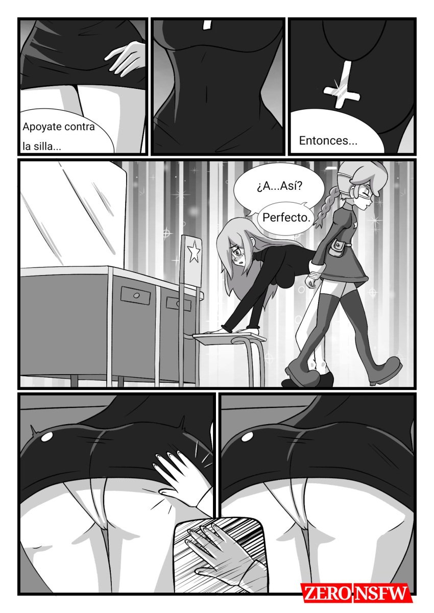 annie_(skullgirls) doujin female human manga_page parasoul skullgirls spanish spanish_dialogue spanish_text video_games yuri zerohe_art_blue