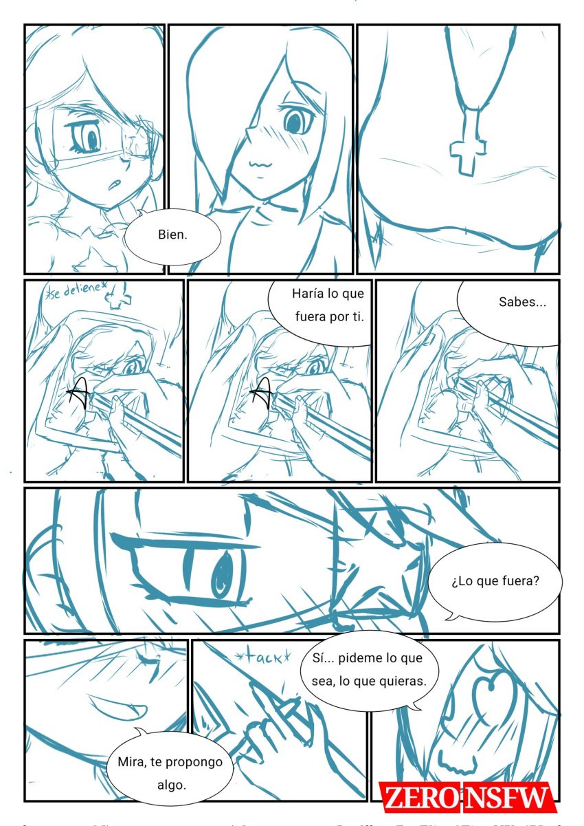 annie_(skullgirls) doujin female human manga_page parasoul skullgirls spanish spanish_dialogue spanish_text video_games wip zerohe_art_blue