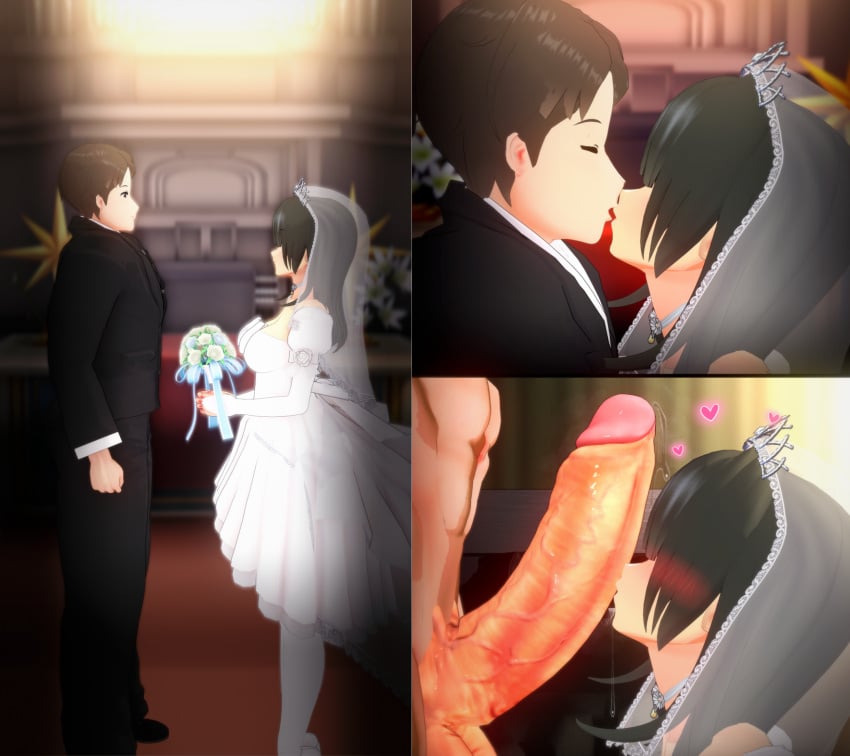 1boy 1boy1girl 1girls 3d :>= ame-chan blowjob blowjob_face bride bride_gown bride_veil comic comic_page deepthroat deepthroat_no_hands dress fellatio flowers hair_down high_heels honeymoon huge_cock koikatsu needy_girl_overdose needy_streamer_overload precum precum_drip precum_string spidey-dude suit tachumi vacuum_blowjob vacuum_fellatio wedding_dress wedding_veil wholesome