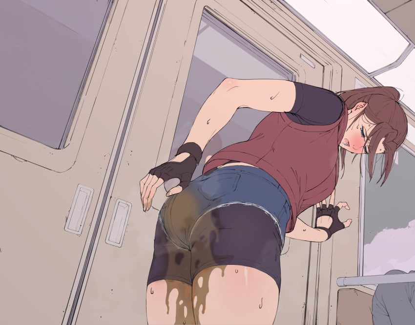 claire_redfield hotpants molestation peeing resident_evil scat shorts