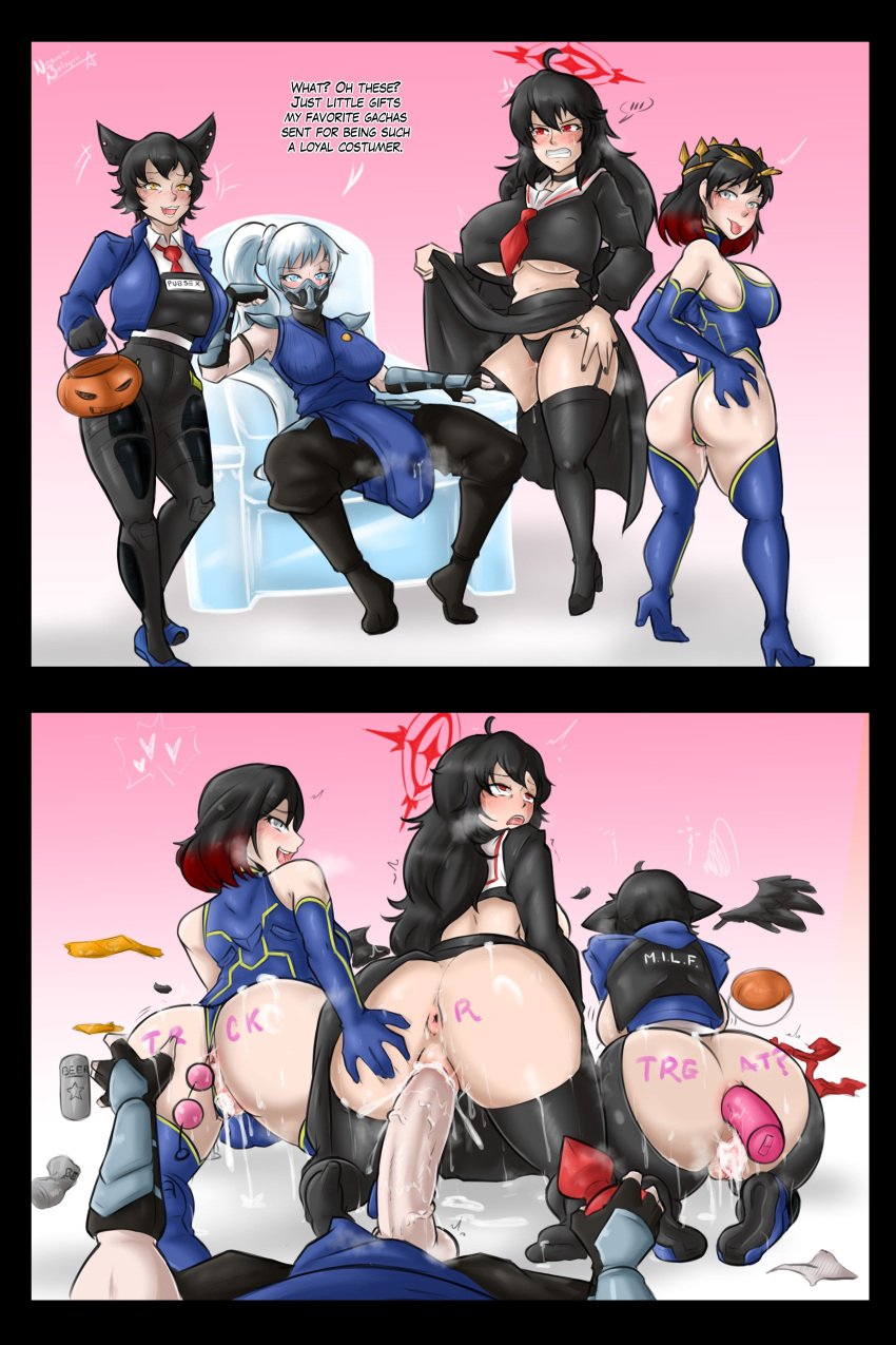 1futa 3girls _(cosplay) anal_insertion anal_object_insertion artoria_pendragon artoria_pendragon_(cosplay) artoria_pendragon_(lancer) ass big_ass big_breasts big_penis breasts cat_ears cosplay fate/grand_order fate_(series) female futa_on_female futanari harem huge_ass huge_breasts huge_cock kali_belladonna large_ass large_breasts large_penis light-skinned_female light-skinned_futanari milf mortal_kombat multiple_girls nayaase_beleguii penis precum precum_through_clothing pussy raven_branwen red_hair rwby sex silver_eyes sub-zero_(cosplay) summer_rose throne weiss_schnee white_hair zenless_zone_zero