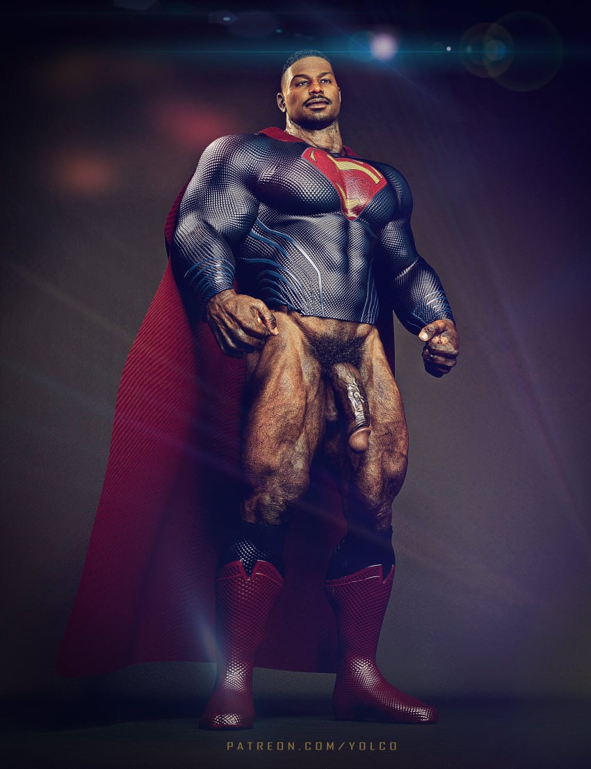 1boy 1male 3d 3d_model bara dc dc_comics flaccid male male_focus male_only michael_b_jordan solo solo_focus solo_male solo_male superman superman_(series) yolco