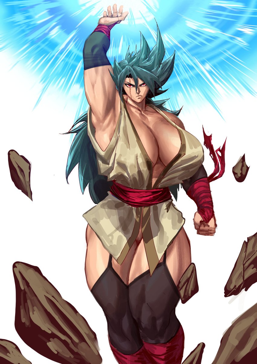 1girls abs athletic_female big_breasts dragon_ball dragon_ball_super dragon_ball_z huge_breasts muscular_arms muscular_female muscular_legs muscular_thighs scar virgoart1509