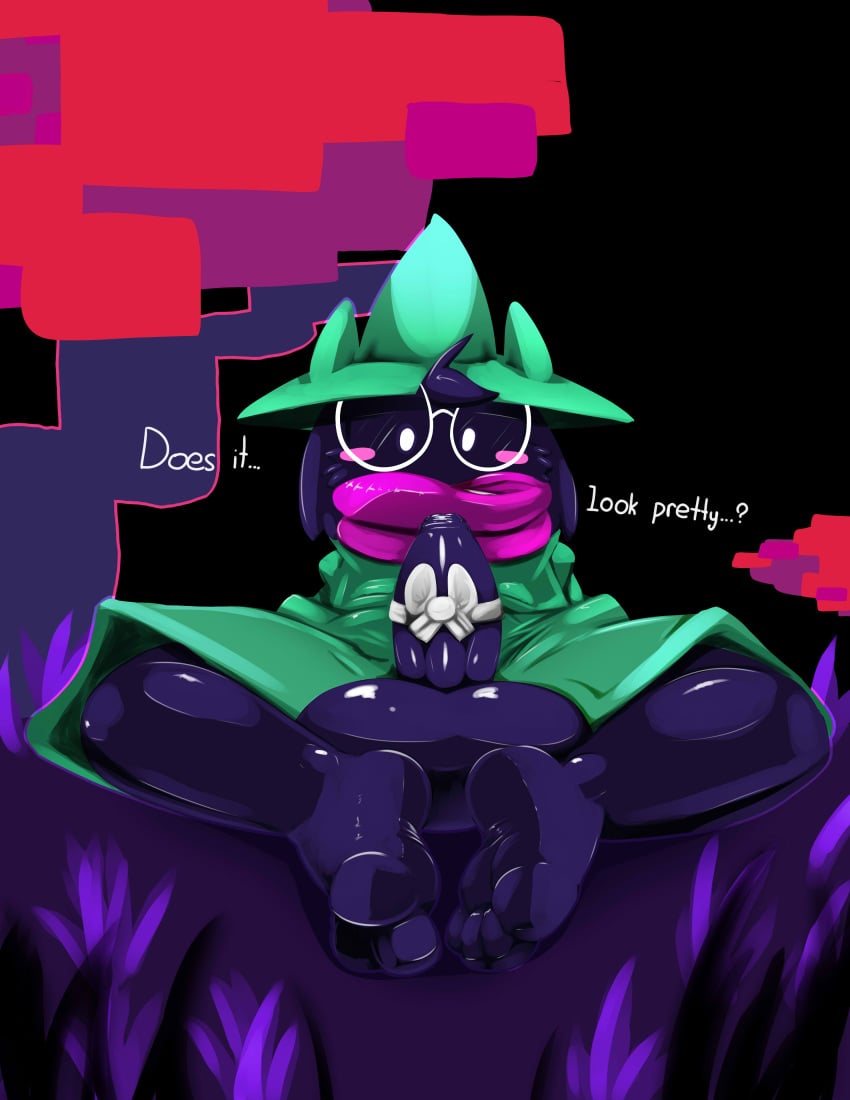 1boy 2d 4_toes absurd_res anthro anthro_male anthro_only balls caprine deltarune dialogue feet foot_focus foreskin furry furry_male furry_only genitals hi_res humanoid humanoid_male humanoid_only maehdoggie male male_only mammal mammal_humanoid penis ralsei ribbon_on_penis soles solo toes undertale_(series)