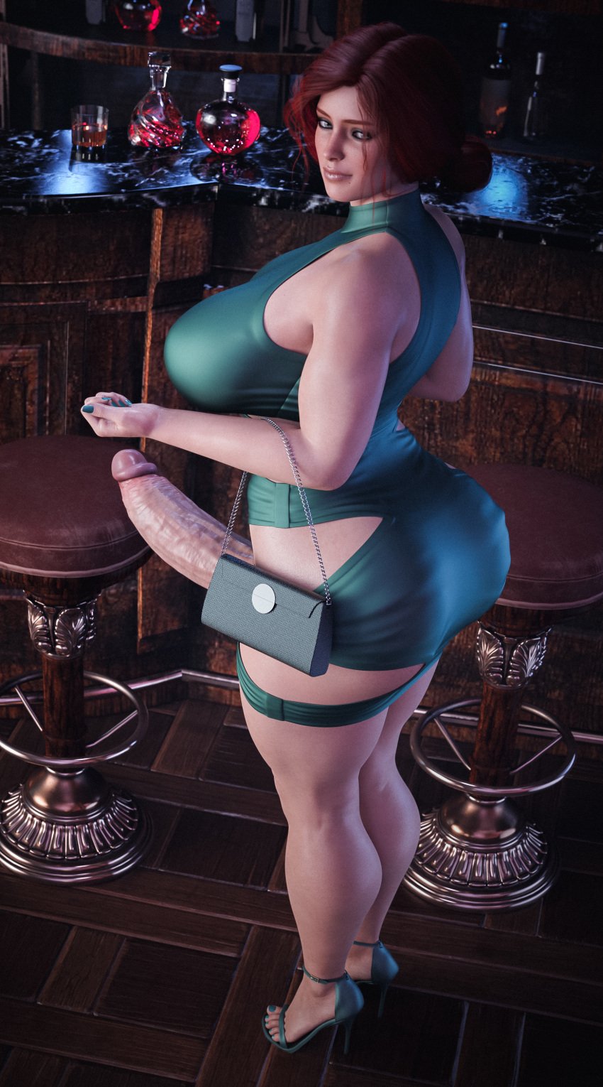 3d big_ass big_breasts big_butt big_penis dress female_only futa_only futanari high_heels huge_ass huge_breasts huge_butt huge_cock massive_ass massive_breasts massive_butt massive_penis massive_thighs perfect_body red_hair stevencarson the_witcher_(series) the_witcher_3:_wild_hunt triss_merigold