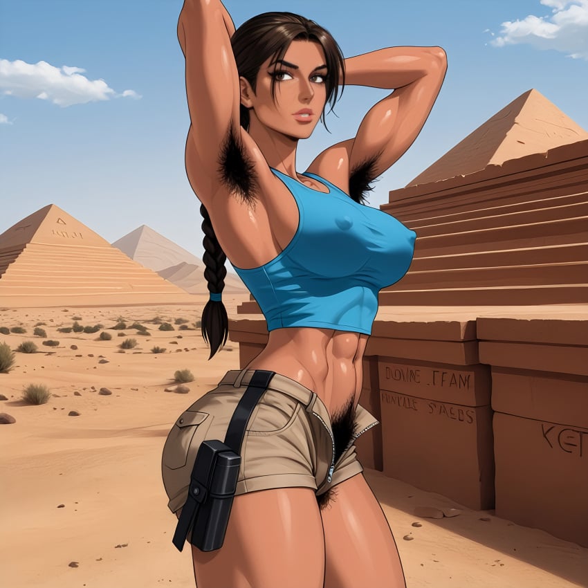 ai_generated armpit_hair athletic_female big_breasts deergirlfit excessive_pubic_hair hairy hairy_armpits hairy_pussy lara_croft lara_croft_(classic) lara_croft_(l.a.u.) muscular muscular_female pubic_hair strong_woman tomb_raider tomb_raider_(l.a.u.) tomb_raider_remastered