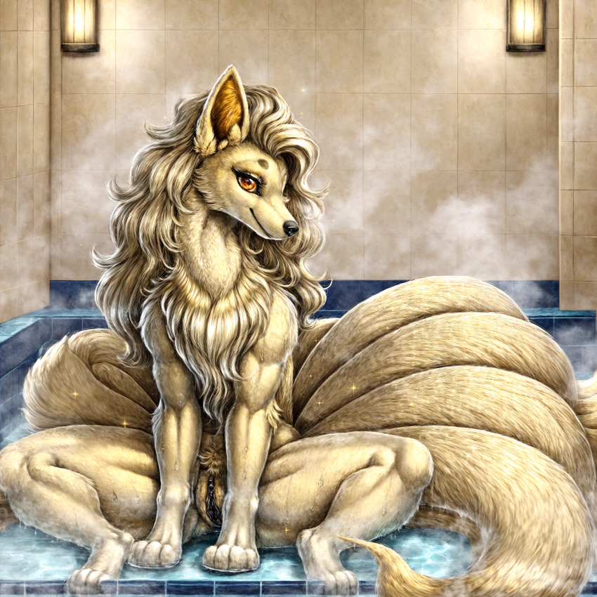 1girls ai_generated chest_tuft female female_only feral feral_only furry furry_ears furry_female furry_only furry_tail multiple_tails ninetales notthatclassic pawpads paws pokémon_(species) pokemon pokemon_(species) pussy sitting sitting_on_ground solo spread_legs spreading stable_diffusion steam tail towel wet wet_body wet_pussy