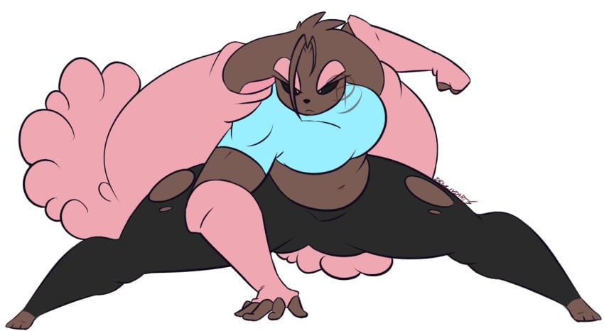 big_breasts breasts dewwydarts dewwydartz female furry huge_breasts lopunny mega_lopunny pokemon pokemon_(species) thick_thighs val_(dewwydartz) wide_hips