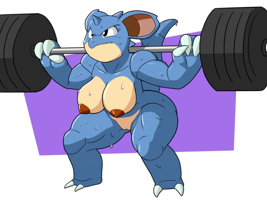 1girls 2019 3_fingers animal_ears anthro anthrofied blue_scales breasts claws erect_nipples exercise feet female female_only furaffinity genitals huge_ass huge_breasts multicolored_scales muscular muscular_female nidoqueen nintendo nipples nude original_character pokemon pokemon_(species) pokemon_rgby pokemorph pokethot's pussy reptile scales scalie simple_background solo standing sweat tail tan_scales tansau thick_thighs tortoisesensei two_tone_scales vagina video_games weightlifting wet white_background wide_hips