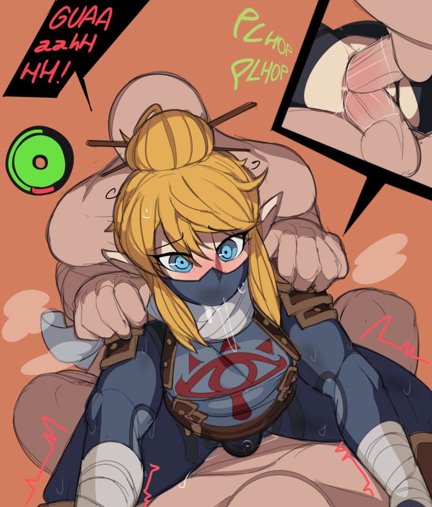 absurd_res anal anal_sex androgynous balls blonde_hair blue_eyes blush breath_of_the_wild captain_kirb clothed clothing double_anal double_penetration drooling duo erection femboy feminine_male girly group group_sex hair hi_res humanoid humanoid_pointy_ears hylian light-skinned_male light_skin link link_(breath_of_the_wild) male mammal nintendo nude penetration penis precum questionable_location saliva sex sheikah_link simple_background stamina_wheel stealth_chest_guard stealth_mask stealth_tights sweat text the_legend_of_zelda threesome trap video_games yaoi