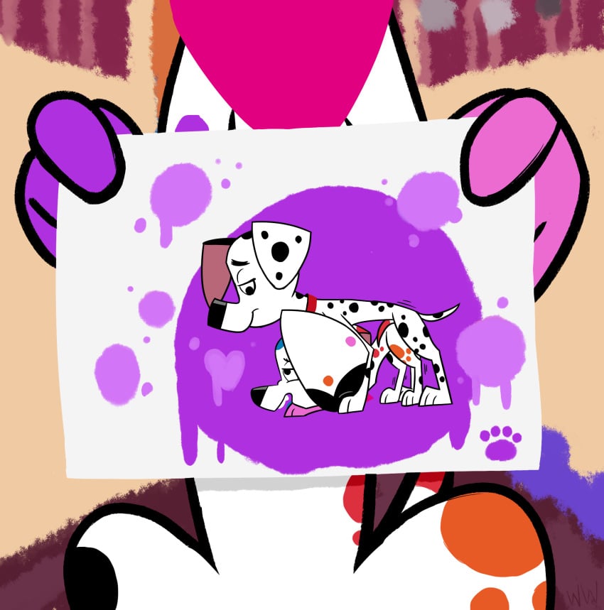 101_dalmatian_street 101_dalmatians 2019 ambiguous_penetration bandana brother brother_and_sister canid canine canis close-up collar da_vinci_(101_dalmatians) dalmatian disney domestic_dog duo dylan_(101_dalmatians) female feral footprint furry heart hi_res incest male mammal open_mouth paper pawprint penetration sex sibling sister smile spots straight whitewolf20xx zoophilia