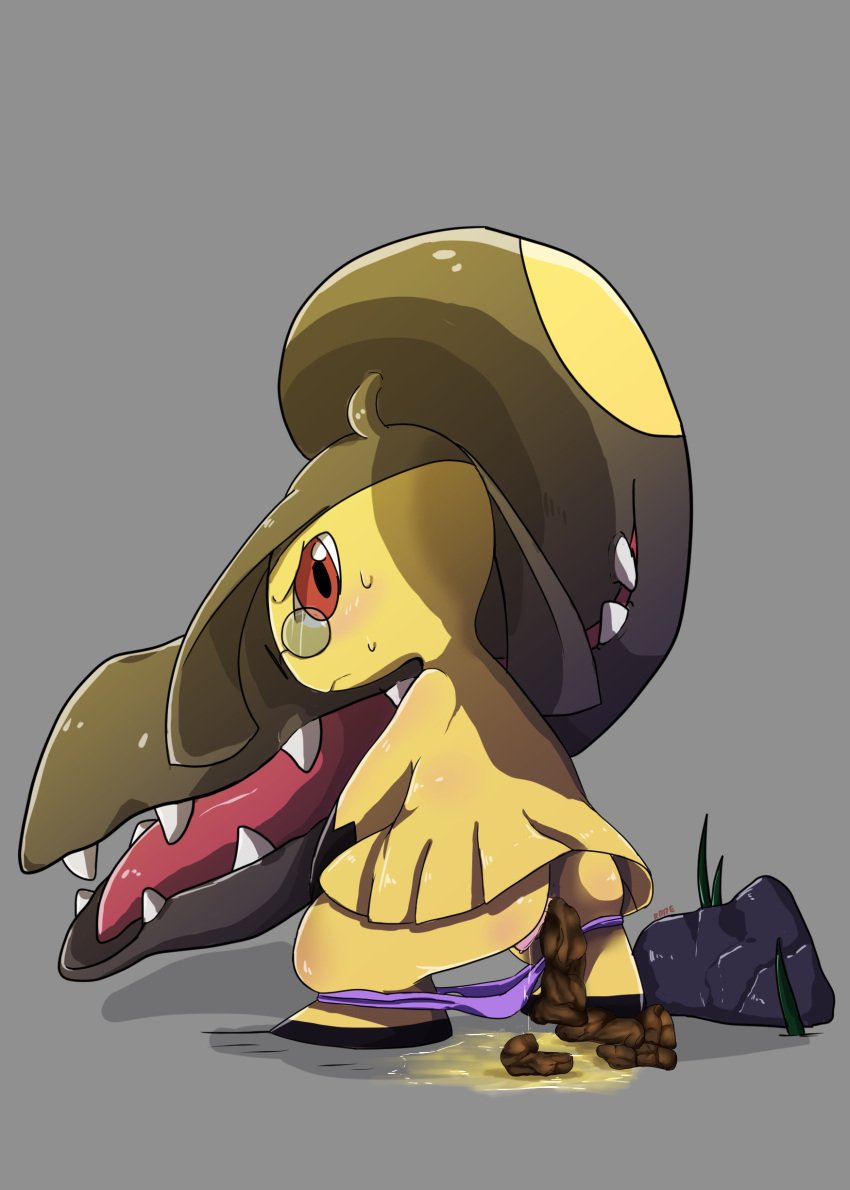 1girls 2019 absurd_res anus ass big_mouth blush bottomwear clothing eyewear fairy feces female feral futakuchi-onna glasses hair hair_mouth hi_res humanoid mammal mawile nintendo open_mouth panties peeing pokemon pokemon_(species) pokemon_rse pussy raveneevee red_eyes scat sharp_teeth simple_background skirt solo teeth tongue underwear urine video_games watersports