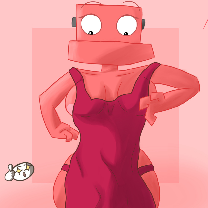 breasts censored geometry_dash pink_skin rule_63 shopkeeper_(geometry_dash) surprised underwear