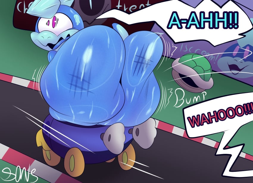 ass_bigger_than_head ass_focus ass_jiggle ass_marks ass_smack green_shell hyper hyper_ass hyper_butt koopaling mario_(series) mario_kart plushtrapboyuwu sid_(plushtrapboy) sweaty_butt tagme