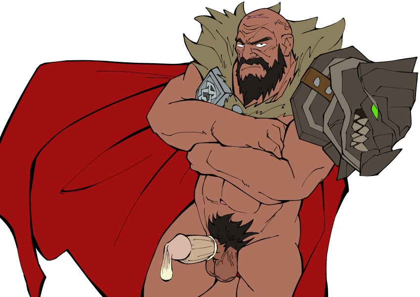 balls bara beard biceps big_balls big_penis blizzard_entertainment condom cum erection god-king_skovald male male_only male_pubic_hair manly mature_male muscular_male nude patchcaacaa penis skovald vrykul warcraft world_of_warcraft