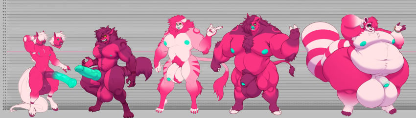 absurd_res animal_genitalia anthro balls big_balls biped canid canine canis chart equid equine erection felid fully_sheathed genitals height_chart hi_res horse huge_balls lion male mammal mane model_sheet mr.pink multicolored_body multiple_poses muscular muscular_anthro muscular_male nude overweight overweight_anthro overweight_male pantherine pose procyonid pwink_(mr.pink) raccoon sheath slightly_chubby solo standing tail wolf