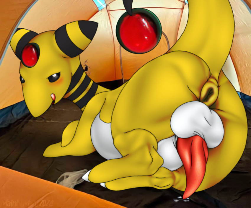 ampharos anus balls chubby feral furry mainnm-e male penis pokemon_(species) precum presenting thick