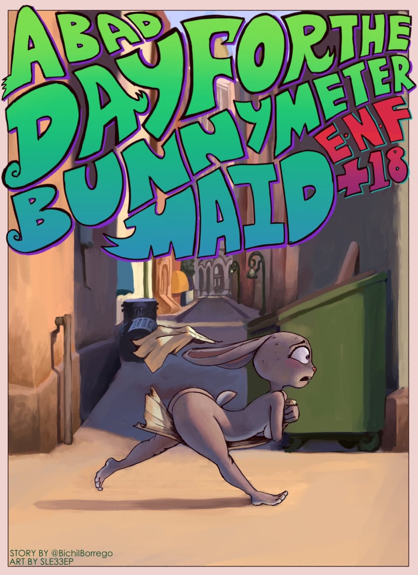 alley anthro ass blush bodily_fluids breasts cover cover_art cover_page covering covering_breasts covering_self disney dumpster embarrassed embarrassed_nude_female enf female hi_res judy_hopps lagomorph leporid mammal nude p0stalk panicking public public_nudity public_sex rabbit running sex solo streaking sweat towel zootopia