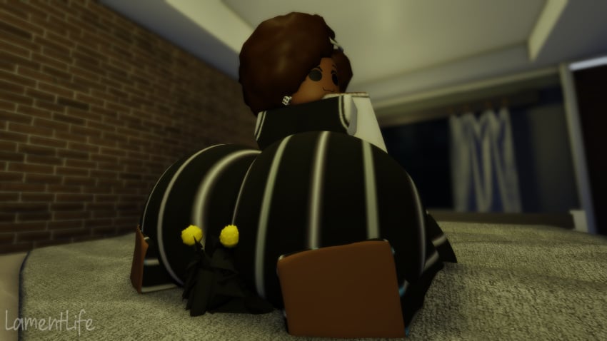 1boy 1female 1girls 1male 3d 3d_(artwork) ass ass_smothering big_ass dark-skinned_female facesitting female female_on_male huge_ass huge_butt hyper_ass lamentlife male massive_ass massive_butt roblox smothering smothering_ass tagme