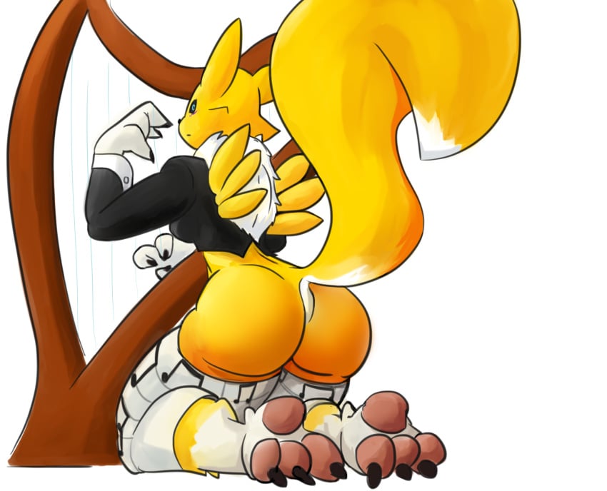 anthro big_ass biskblizk digimon harp paws renamon