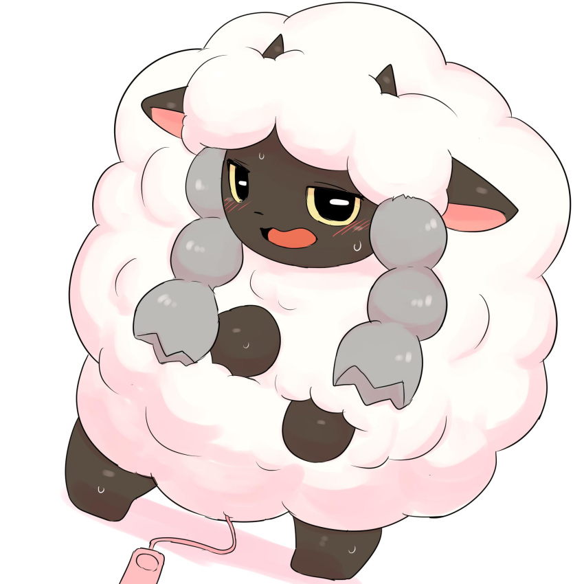 2019 ambiguous_gender blush bovid caprine feet feral half-closed_eyes hidden_vibrator insertion mammal mixeeeel nintendo nude pokémon_(species) pokemon pokemon_(species) pokemon_ss sex_toy sheep solo sweat vibrator video_games wet white_fur wooloo yellow_eyes