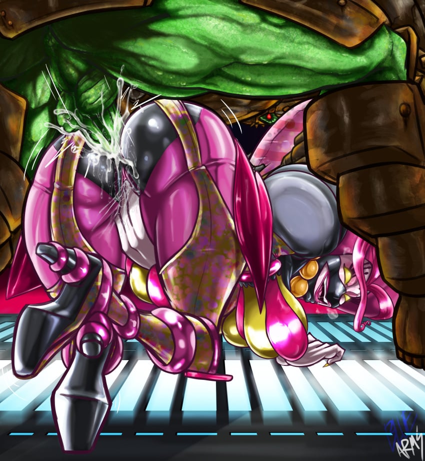 action_lines anal anal_sex anthro backsack blue-moonarms candelira cum cum_in_ass cum_inside fingers_in_pussy high_heels masturbation poisandra power_rangers power_rangers_dino_charge pussy_juice sentai sledge_(power_rangers_dino_charge) super_sentai villainess visible_breath zyuden_sentai_kyoryuger