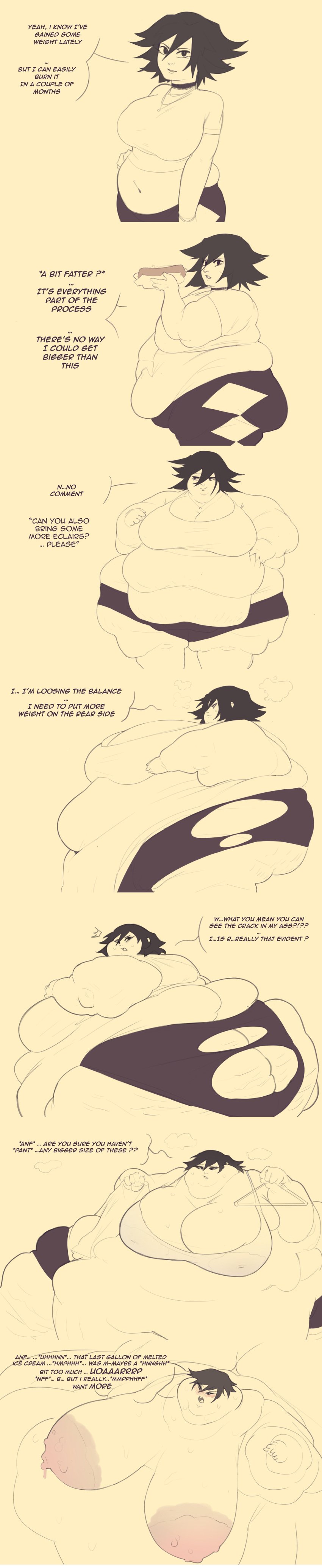 1girls blob breasts fat_rolls female huge_breasts morbidly_obese morbidly_obese_female text waifudekai weight_gain