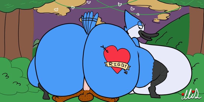 2:1 anal anal_sex animated anthro ass avian balls big_balls big_breasts big_butt big_penis bird blue_jay breasts butt_tattoo cartoon_network corvid duo femboy genitals gynomorph hi_res huge_breasts huge_butt huge_cock hyper hyper_breasts hyper_butt hyper_genitalia hyper_penis illis intersex intersex/male jay_(bird) looking_back looking_pleasured male mammal mordecai_(regular_show) new_world_jay oscine passerine penetration penis procyonid raccoon regular_show rigby_(regular_show) short_playtime size_difference tattoo thick_thighs trans_(lore) trans_woman_(lore)